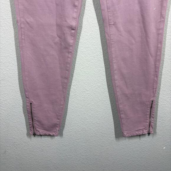 Mavi Womens 32 Adriana Ankle Zip Mid Rise Super Skinny Jeans Rose Twill Pink - Picture 6 of 13